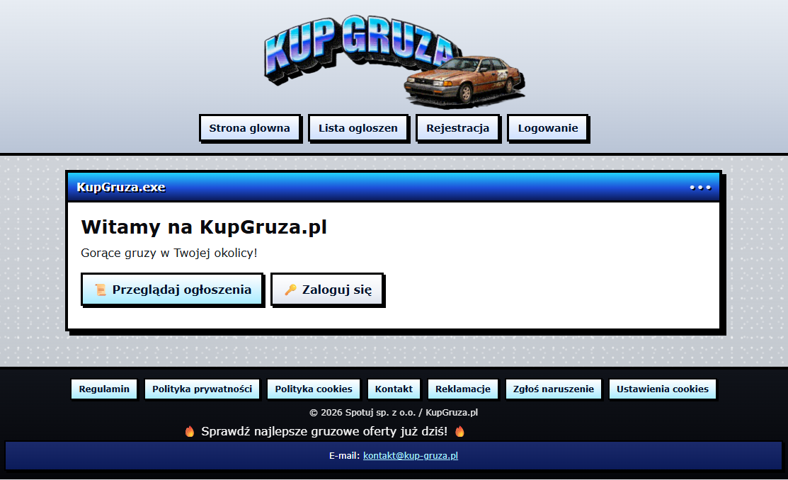 Podgląd projektu Kup-gruza.pl - portal ogłoszeniowy