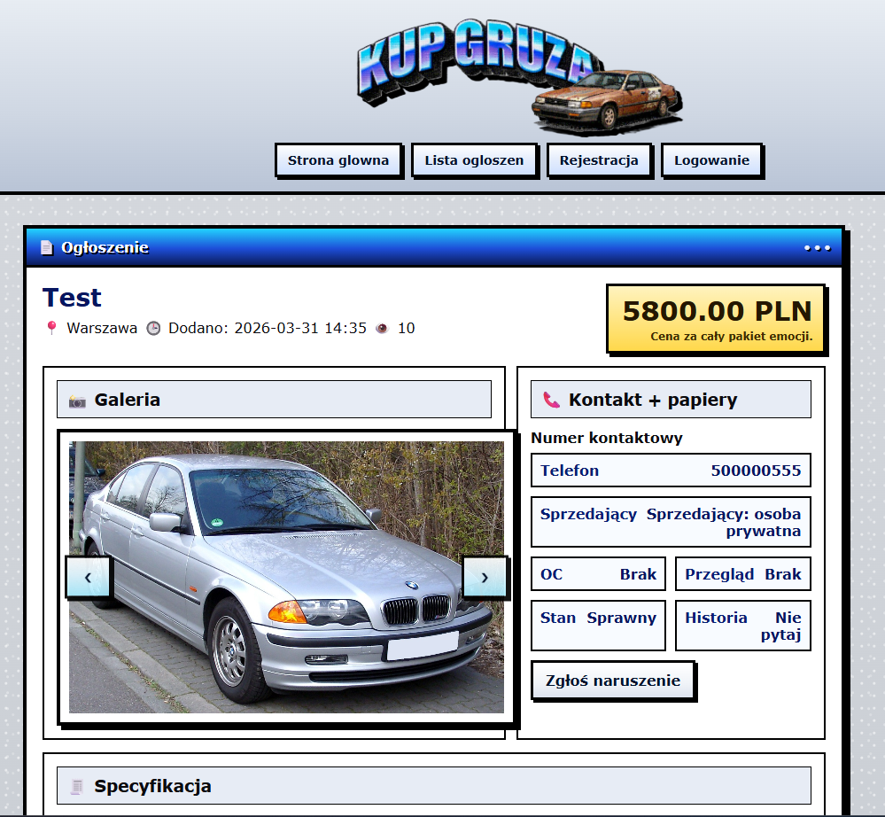 Kup-gruza.pl - portal ogłoszeniowy - screen 2